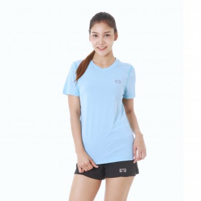 TL V-LITE RUNNING t-shirt  เสื้อวิ่งคอวีรุ่น TL V-LITE (ฟ้า)